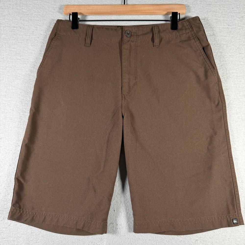 Quiksilver‎ Mens Brown Embroidered Flat Front Walk Shorts Size 33 SP10Y104344Q